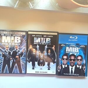 Men in Black DVDs and Blu-Ray Movies 1-3